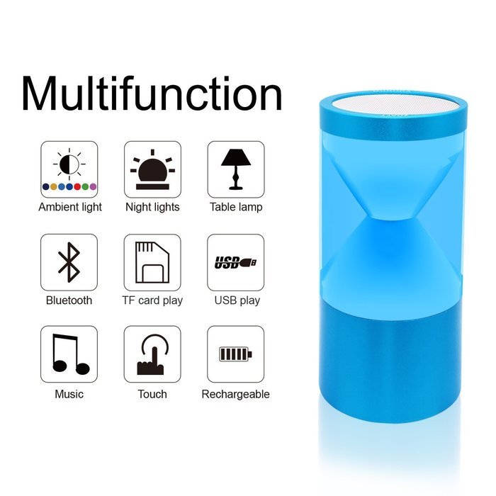Zdatt Hourglass Color Changing Portable Wireless Bluetooth Speakers with LED Flashing Light Show, Aluminum Alloy... N2