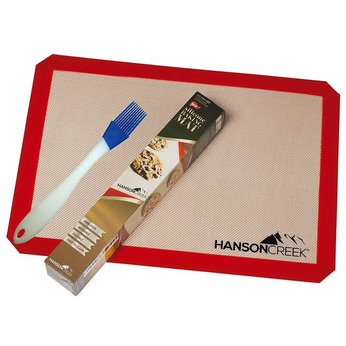 Silicone Baking Mat and Basting Brush Set, Half Size Non-Stick