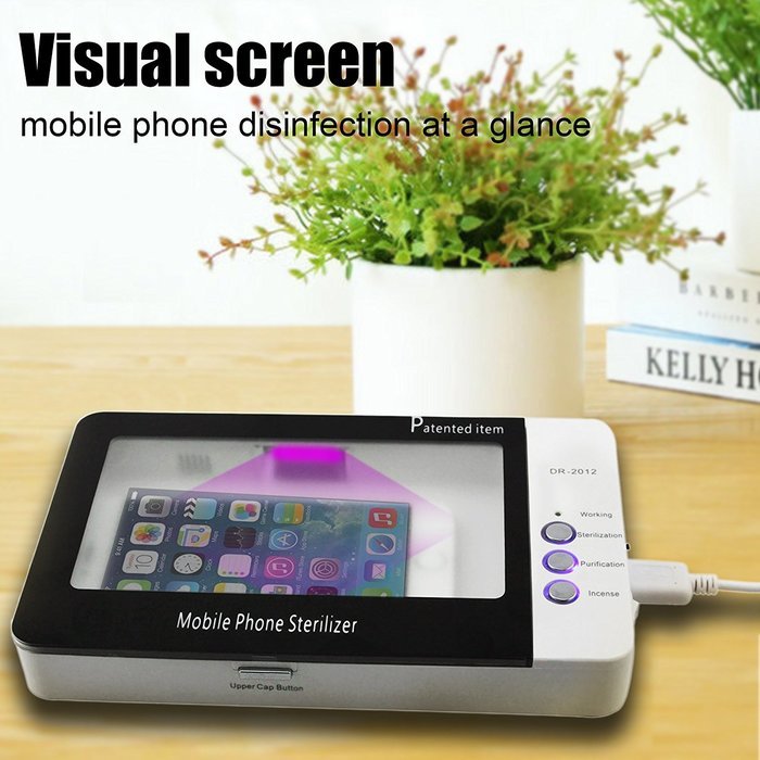Svpro Cellphone Dual UV Light Sanitizer - Multifunctional Ozone Anion Phone Sterilizer Suitable ISO Android 5.5... N2