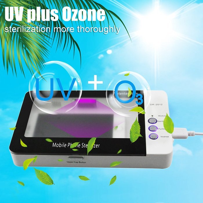Svpro Cellphone Dual UV Light Sanitizer - Multifunctional Ozone Anion Phone Sterilizer Suitable ISO Android 5.5... N3