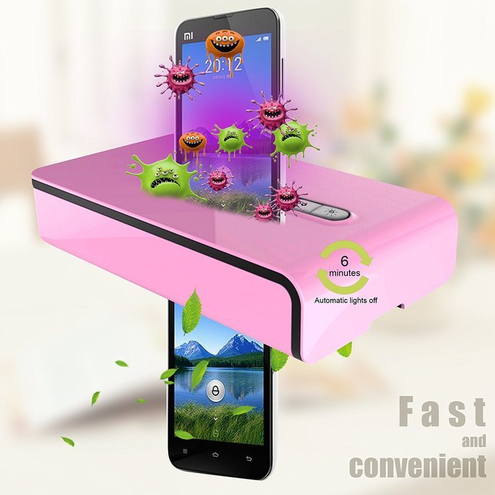 Svpro Cellphone Dual UV Light Sanitizer - Multifunctional Ozone Anion Phone Sterilizer Suitable ISO Android 5.5... N24
