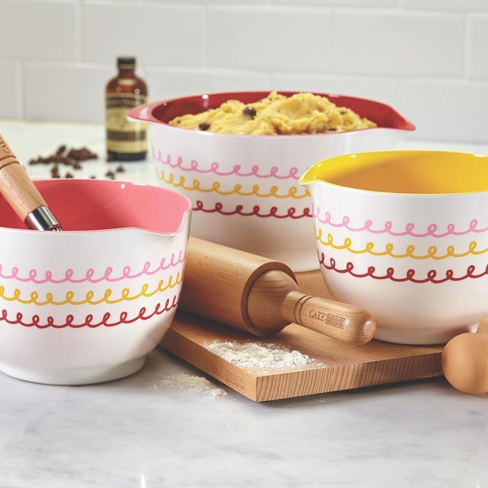 Cake Boss 7-Piece Countertop Accessories Melamine Complete Mixing and Prep Bowl Set, Icing N4