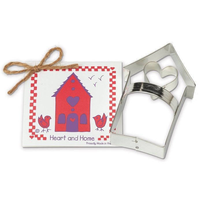 Heart and Home Cookie and Fondant Cutter - Ann Clark US Tin Plated Steel 4.75 Inches