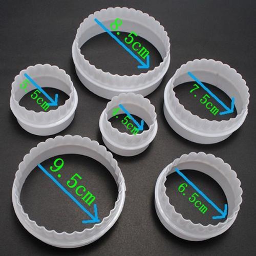 6PCS Round Shape Cake Decorating Cookies Cutters Molds. N3