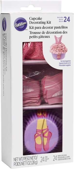 Wilton Ballerina Cupcake Decorating Set 48 Piece: 24 Baking Cups, 24 Fun Pix Ballerina Toppers, 415-2529 N6