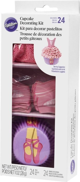 Wilton Ballerina Cupcake Decorating Set 48 Piece: 24 Baking Cups, 24 Fun Pix Ballerina Toppers, 415-2529 N7