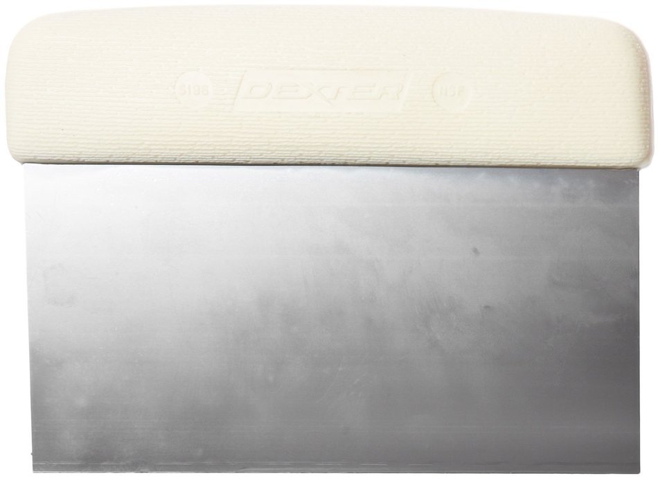 Dexter-Russell - Sani-Safe 19783 6" x 3" White Dough Cutter/Scraper with Polypropylene Handle