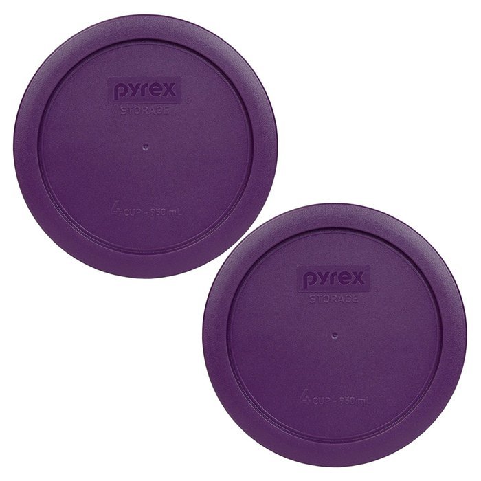 Pyrex 7201-PC Round 4 Cup Storage Lid for Glass Bowls (2, Navy Blue) N24