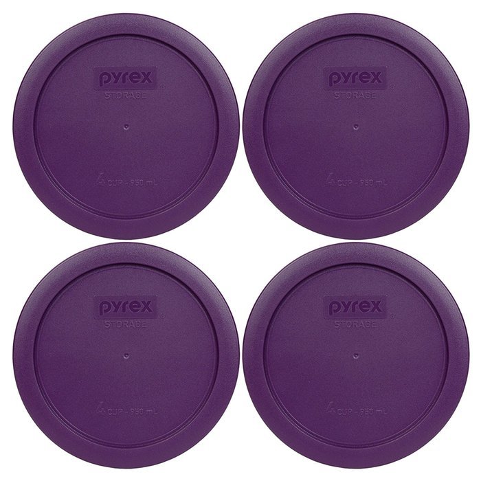 Pyrex 7201-PC Round 4 Cup Storage Lid for Glass Bowls (2, Navy Blue) N31
