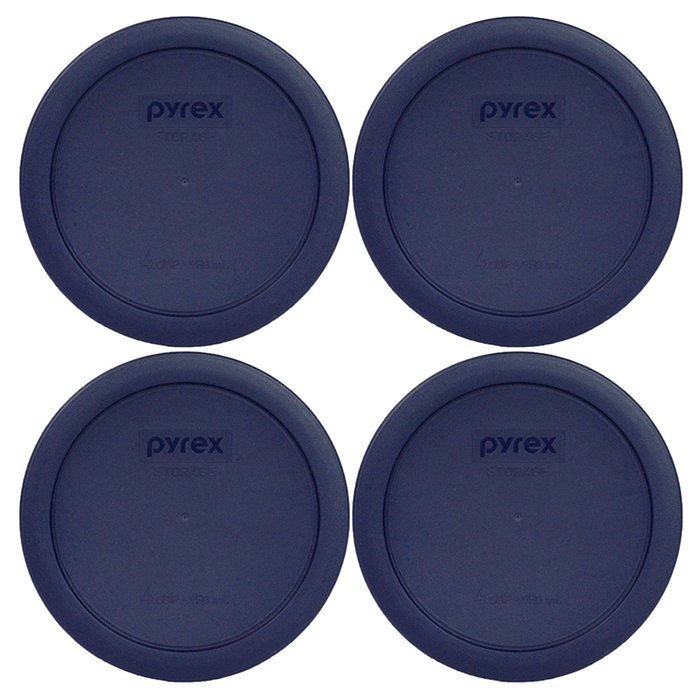 Pyrex 7201-PC Round 4 Cup Storage Lid for Glass Bowls (2, Navy Blue) N43