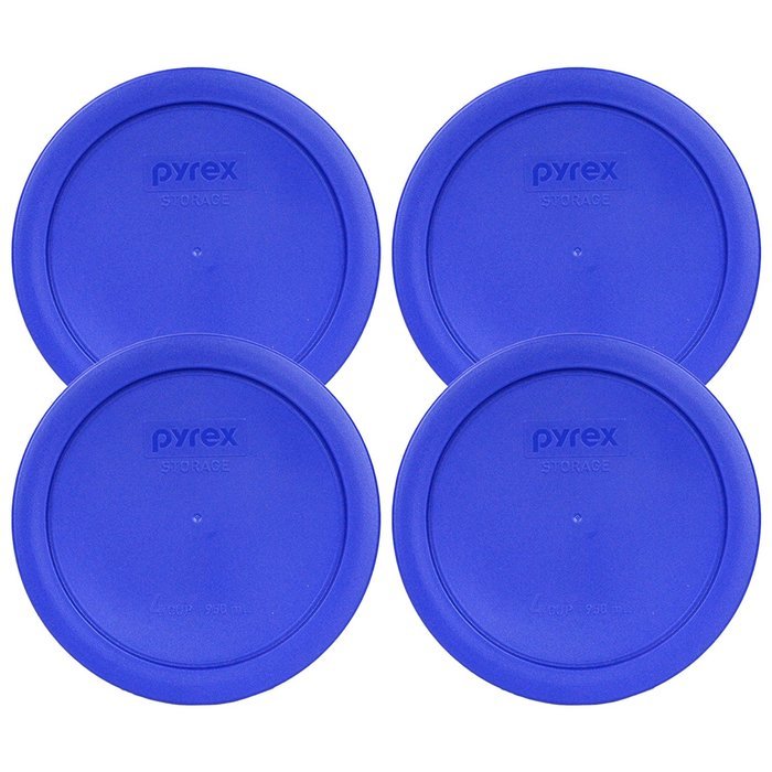 Pyrex 7201-PC Round 4 Cup Storage Lid for Glass Bowls (2, Navy Blue) N54