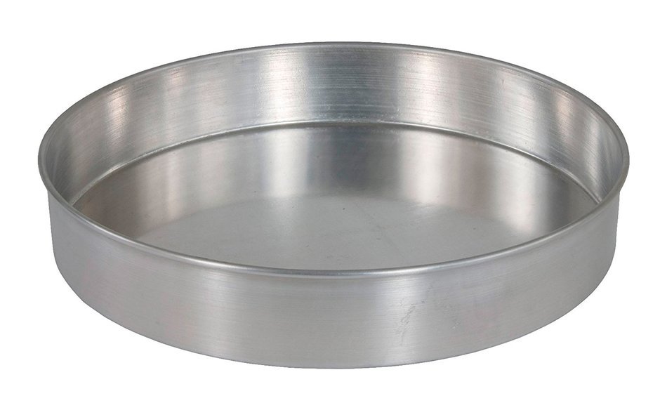 Crestware CP102 Round Aluminum Cake Pan, 10 by 2", Silver