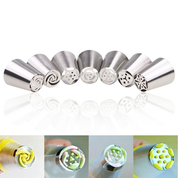 HENGSONG 7PCS Pastry Tips Icing Piping Nozzles Decorating Cupcake Decorator Kitchen Accessories N4
