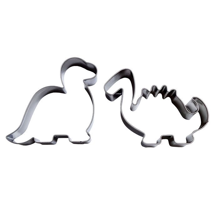 Yunko 2pcs Cute Dinosaur Stainless Steel Cookie Fondant Cutter Cake Decorating Tools