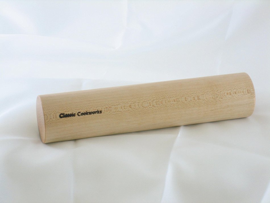 Classic Cookworks Tortilla Rolling Pin 8 Inch Maple, Palote