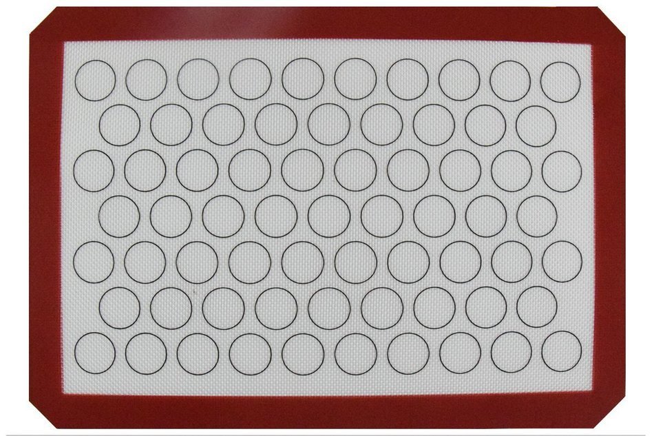 Homankit Non-stick Silicone Baking Mat Purplish Red Border for Macaron with Reusable White Surface 11.6 X 16.5...