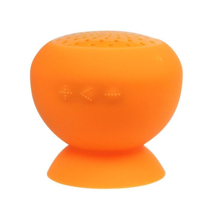 Speaker, Dreaman Mini Mushroom Bluetooth Speaker Wireless Hands free Waterproof Silicone Suction Orange N3