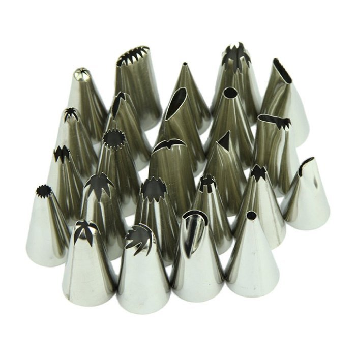 Iuhan Fashion 24Pcs/set Large Stainless steel Icing Piping Nozzles Pastry Tips Set For Cake Decorating Sugarcraft...