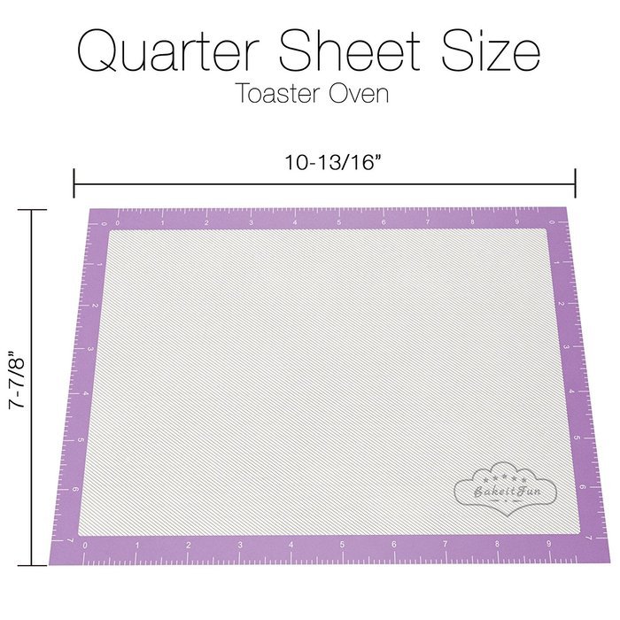 BakeitFun Non-Stick Silicone Baking Mat with Ruler, Quarter Sheet 8 x 11-Inch N4