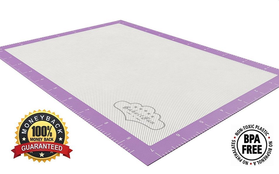 BakeitFun Non-Stick Silicone Baking Mat with Ruler, Quarter Sheet 8 x 11-Inch N8