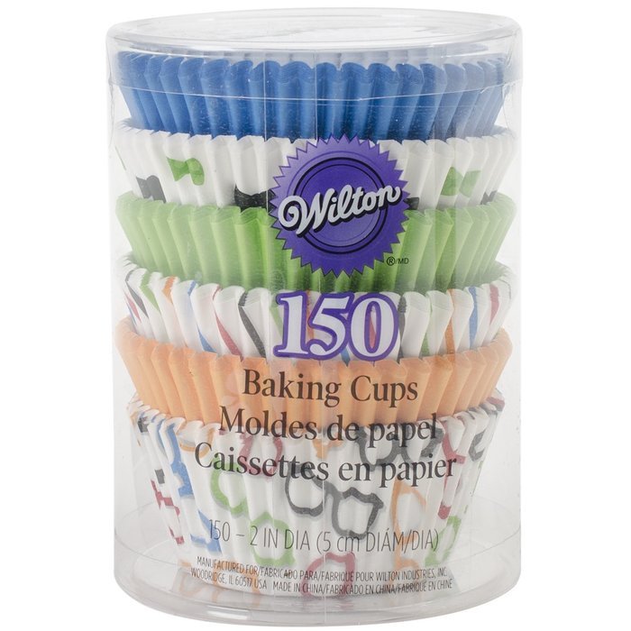 Wilton 415-2869 150 Count Bow Ties and Basics Baking Cups Value Pack, Assorted