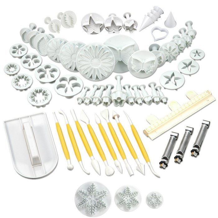 Cooketta - 157 pcs Tart, Pastries, Canap&eacute;s, Icing, Cake, Clay, Fondant, Sugarpaste, Scones, and Cookies Cutter... N7