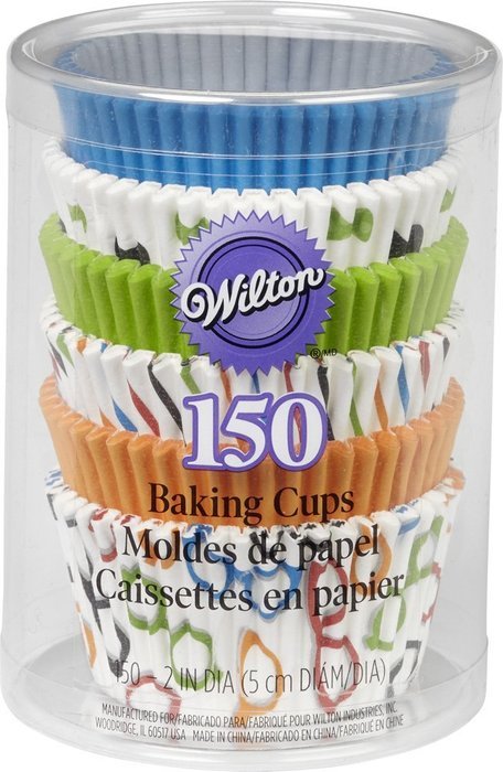 Wilton 415-2869 150 Count Bow Ties and Basics Baking Cups Value Pack, Assorted N2