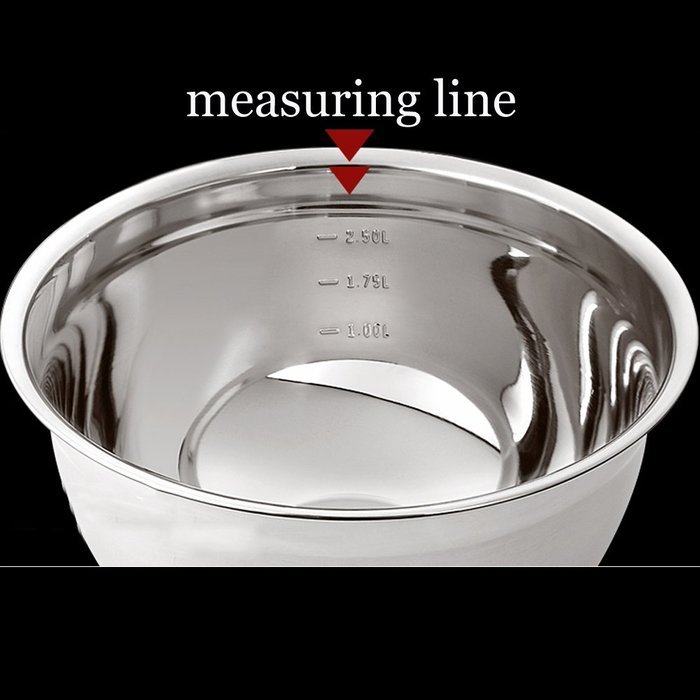PER-IHOME Prefessional Stainless Steel Mixing Bowls With Measuring line Great For Your Modern Kitchen(Large) N4