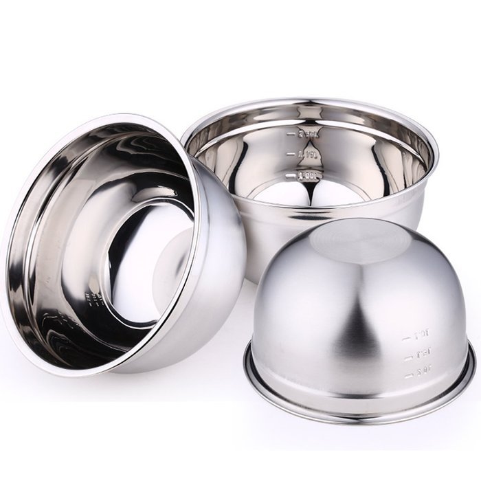 PER-IHOME Prefessional Stainless Steel Mixing Bowls With Measuring line Great For Your Modern Kitchen(Large) N5