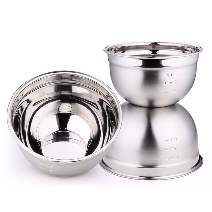 PER-IHOME Prefessional Stainless Steel Mixing Bowls With Measuring line Great For Your Modern Kitchen(Large) N6