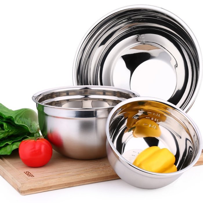 PER-IHOME Prefessional Stainless Steel Mixing Bowls With Measuring line Great For Your Modern Kitchen(Large) N12