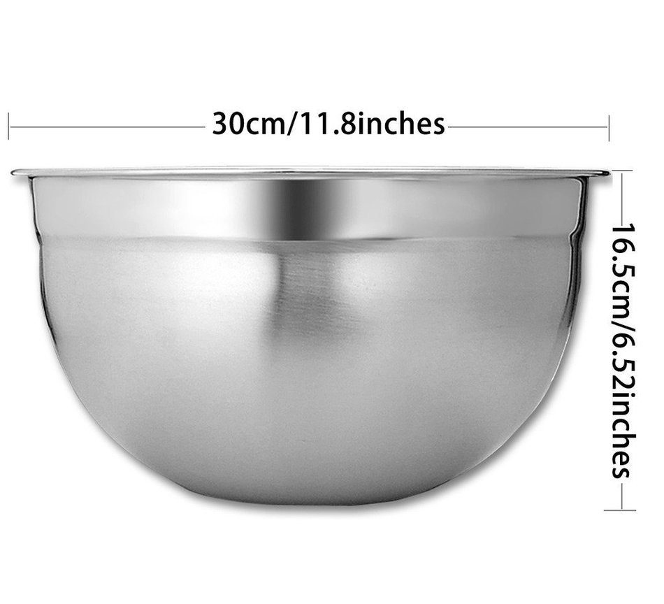 PER-IHOME Prefessional Stainless Steel Mixing Bowls With Measuring line Great For Your Modern Kitchen(Large) N13