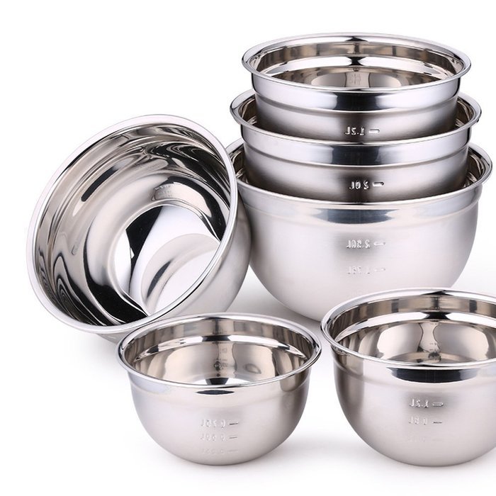 PER-IHOME Prefessional Stainless Steel Mixing Bowls With Measuring line Great For Your Modern Kitchen(Large) N14