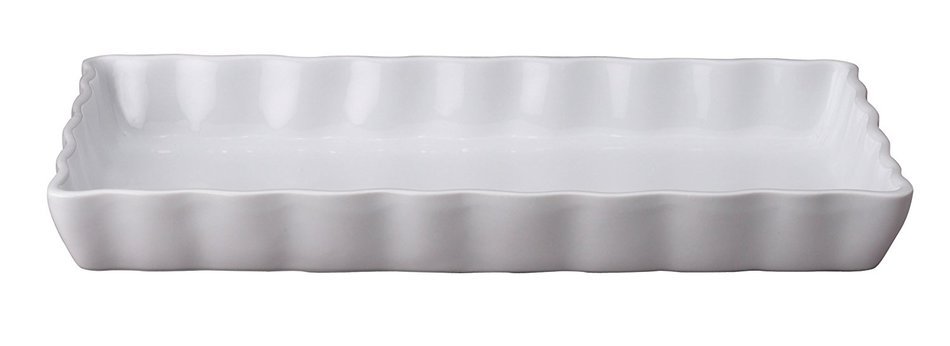HIC Porcelain Rectangular Quiche Dish 11- by 6.5- by 1.25-inch