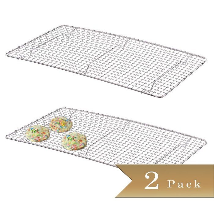 2 - Chrome Plated Wire Pan Grate - Cooling Racks 10" x 18"