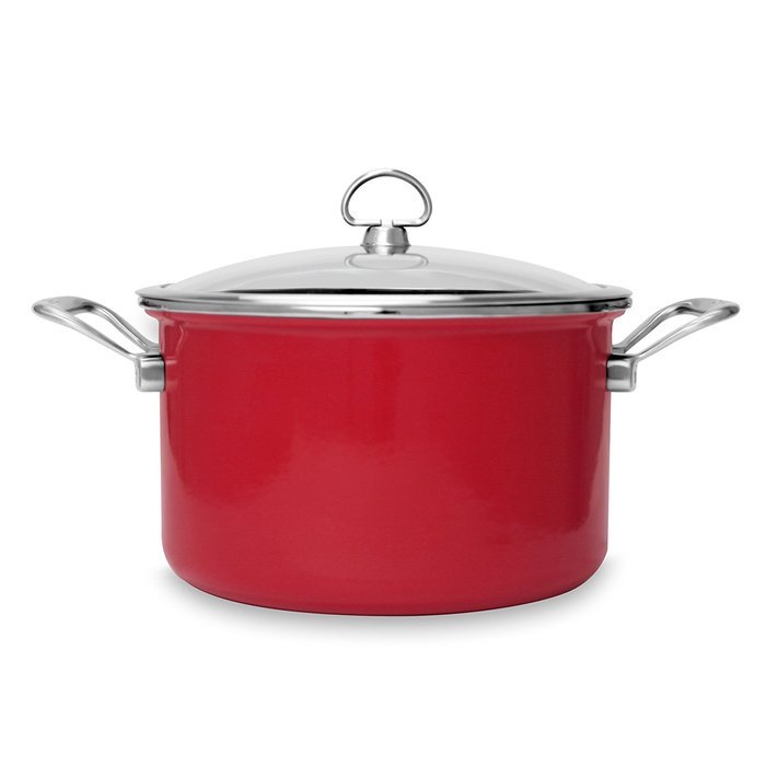 Chantal Copper Fusion 6-Quart Casserole with Glass Lid, Chili Red N2