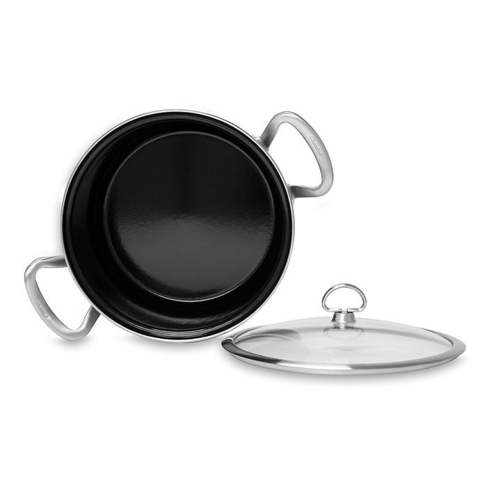 Chantal Copper Fusion 6-Quart Casserole with Glass Lid, Chili Red N4