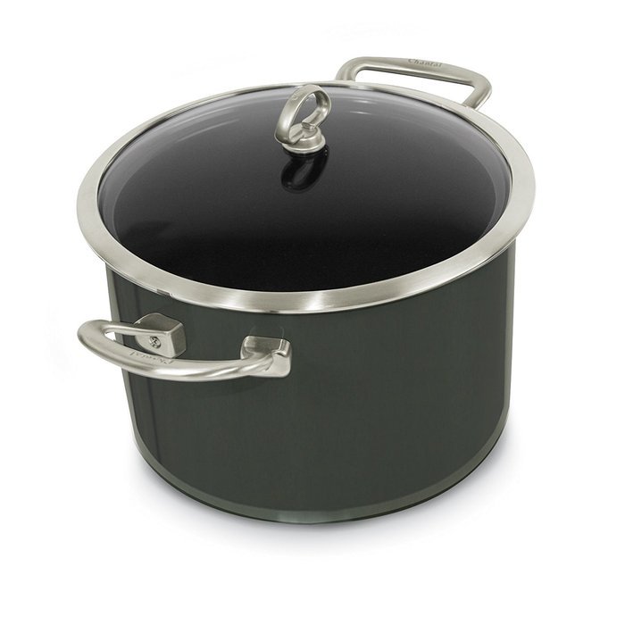 Chantal Copper Fusion 6-Quart Casserole with Glass Lid, Chili Red N5