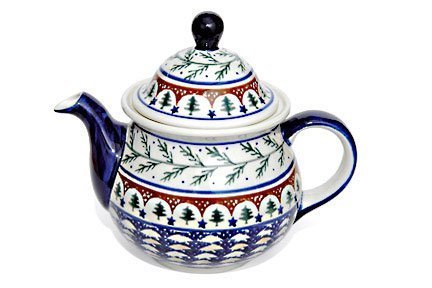 Polish Pottery Evergreen Large Teapot
