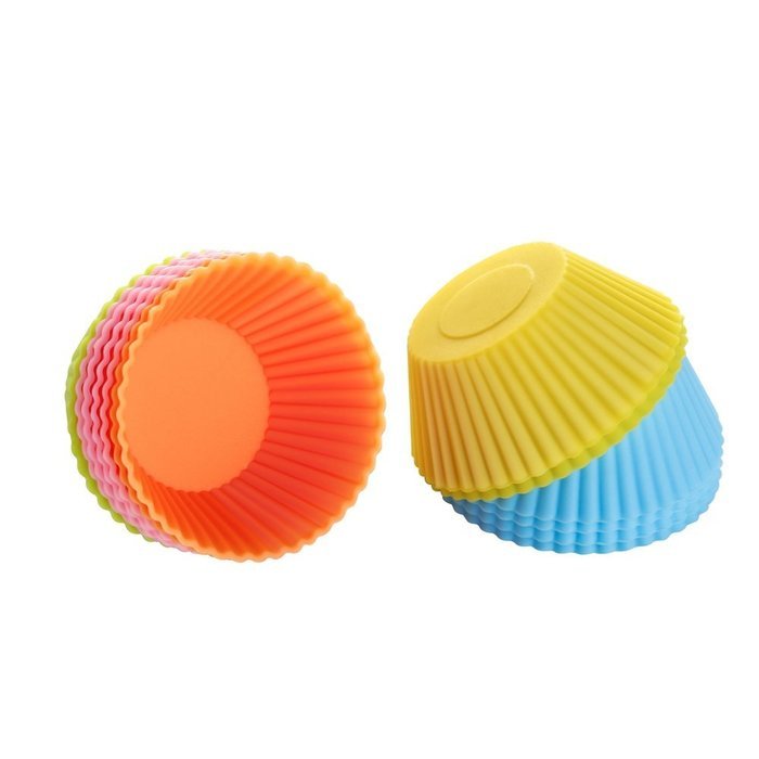 BakeBaking Mini Muffin Pan - Reusable Silicone Cupcake Molds 2in 24 Pack - Small Baking Cups Truffle Cake Pan... N4