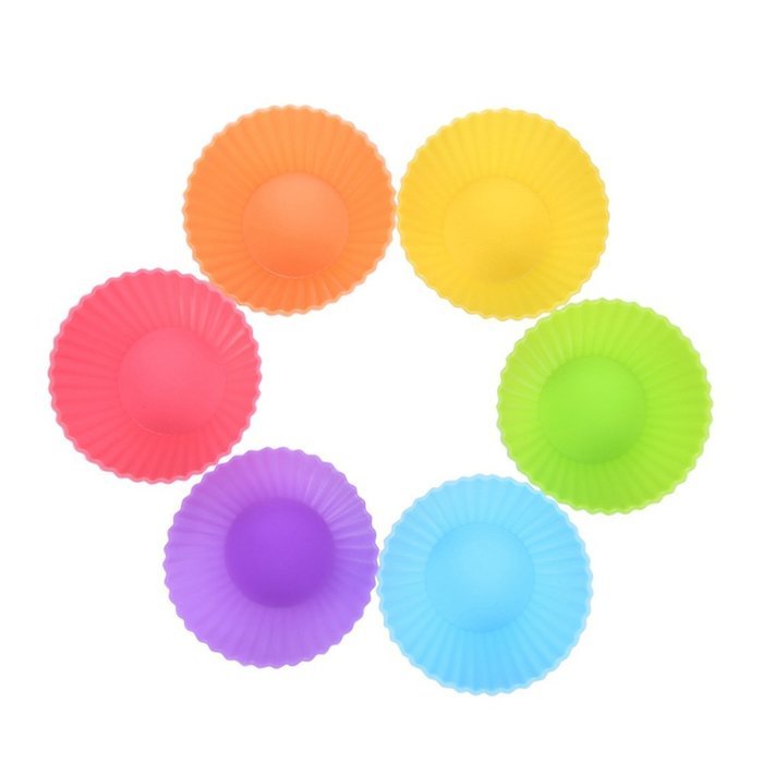 BakeBaking Mini Muffin Pan - Reusable Silicone Cupcake Molds 2in 24 Pack - Small Baking Cups Truffle Cake Pan... N7