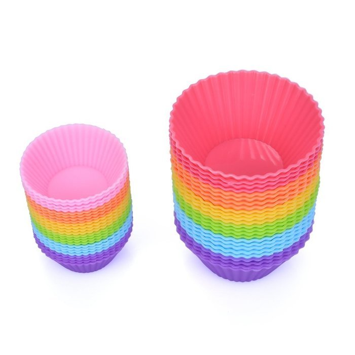 BakeBaking Mini Muffin Pan - Reusable Silicone Cupcake Molds 2in 24 Pack - Small Baking Cups Truffle Cake Pan... N11