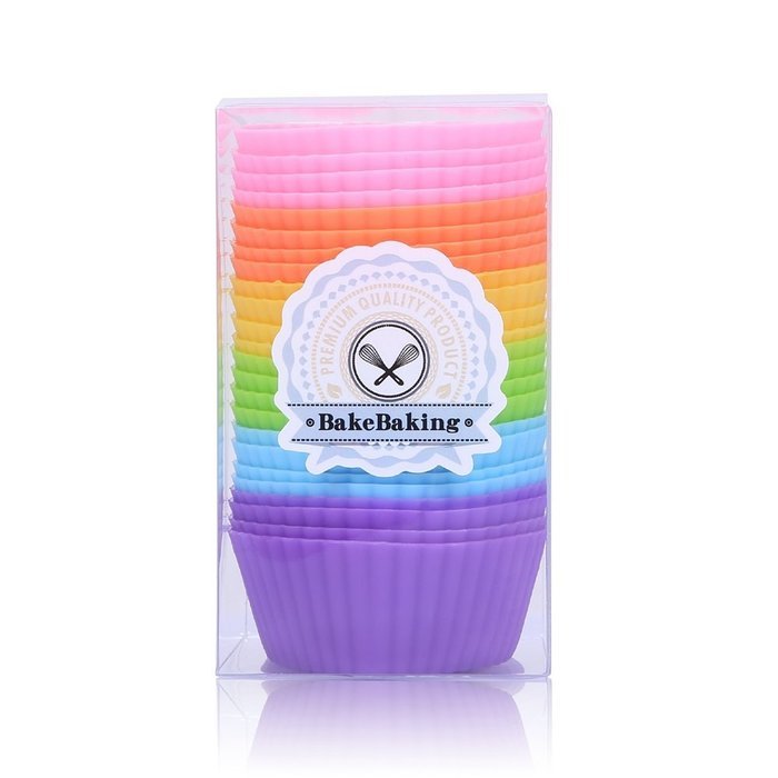 BakeBaking Mini Muffin Pan - Reusable Silicone Cupcake Molds 2in 24 Pack - Small Baking Cups Truffle Cake Pan... N12