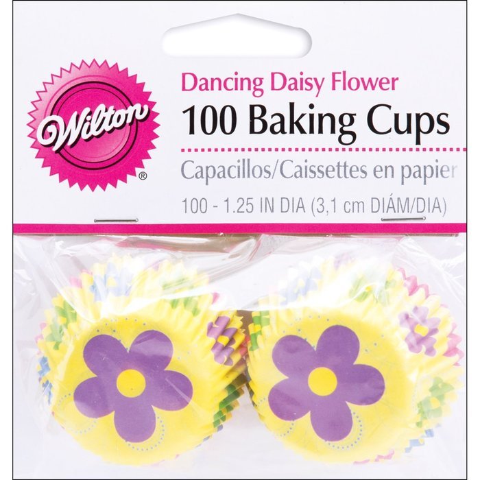 Wilton Baking Cups, Mini, Dancing Daisies, 100-Pack