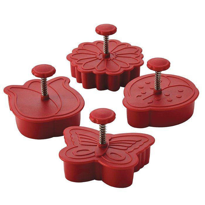 Cake Boss Decorating Tools 4-Piece Princess Fondant Press Set, Red N14