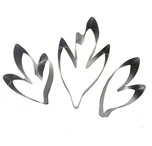 Yunko 3pcs Set of Peony Leaves Shape Cutter Decor Fondant Cake Cutters N2