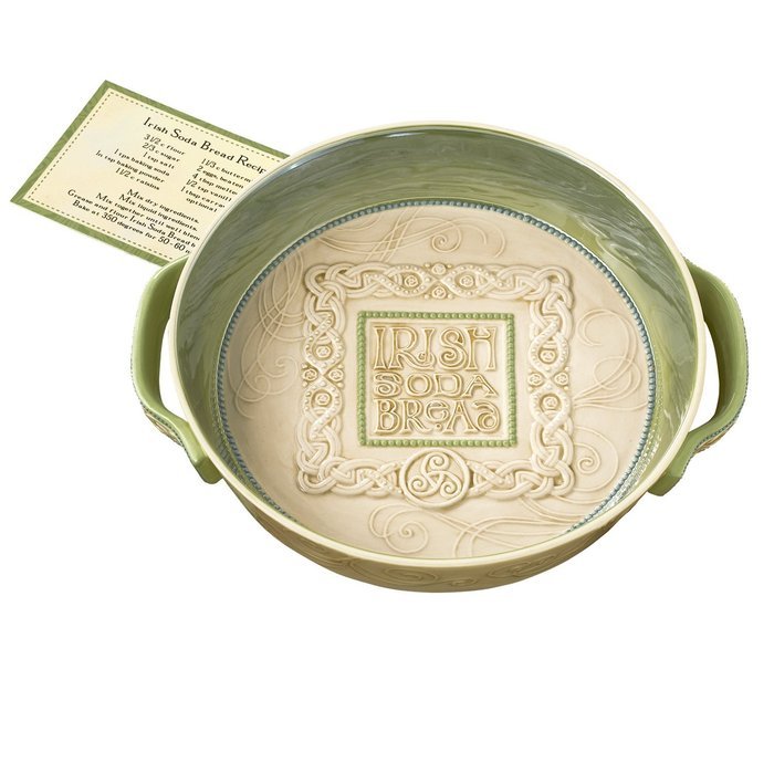 Grasslands Road Celtic( 9in -22.8cm) Irish Soda Bread Handled Baking Dish with Soda Bread Recipe