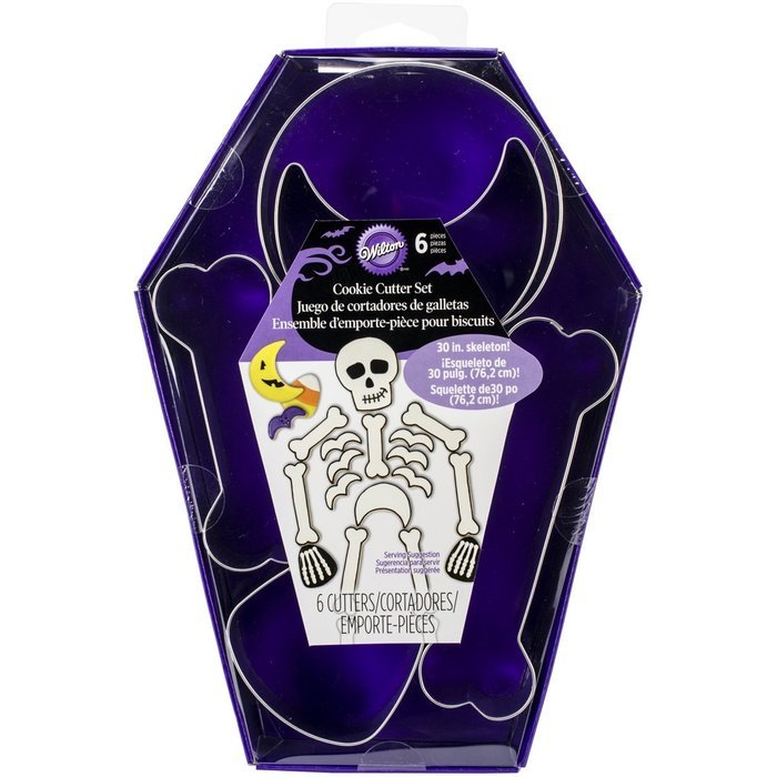 Wilton 2308-5013 6-Piece Skelton Metal Cookie Cutter Kit