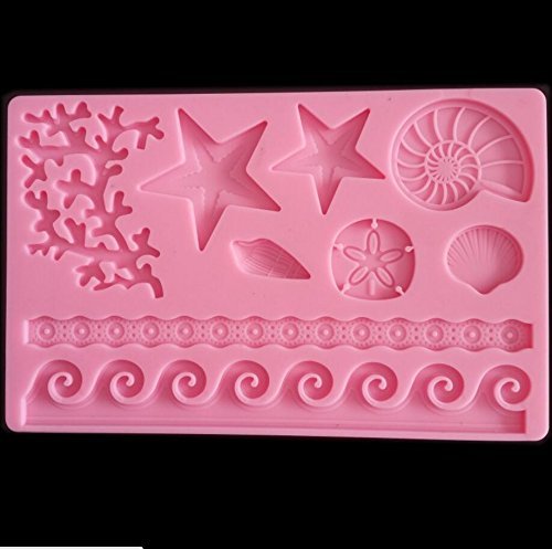 Silicone Fondant Mould Lace Mat , KOOTIPS Sea Life Silicone Lace Fondant Mat Mould Cake Decorating Baking Mold... N2