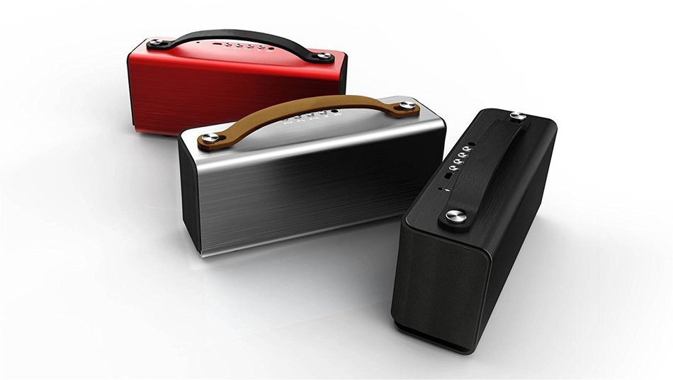 Mocole X05 Wireless Bluetooth 1800mAh Li-Ion Rechargeable Speaker with Built-in Speakerphone (Black - Aluminum... N4